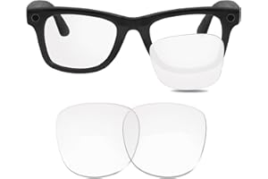 Glintbay 100% Precise-Fit Replacement Sunglass Lenses for Ray-Ban Meta Wayfarer RW4008 53mm - Crystal Clear Non-polarized, Cr