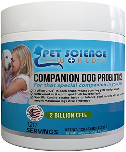 Premium Dog Probiotics - Scientifically Formulated with 2 Billion CFUs per Scoop - Provides Relief From Constipation Vomiting Diarrhea – Unflavoured Canine Specific Supplement Probiotic Powder