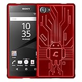 Sony Xperia Z5 Compact Case, Cruzerlite Bugdroid Circuit Case Compatible for Sony Xperia Z5 Compact - Red