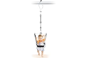 Hapbabe Baby Door Jumper with Adjustable Strap and Seat, Ideal Gift for Infant, Star+Gray