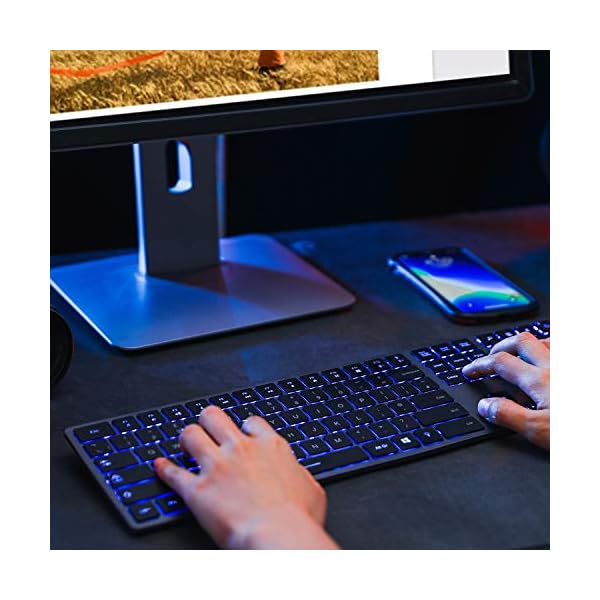 Backlight-Bluetooth-Keyboard-Jelly-Comb-7-Colour-Backlit-Illuminated-Wireless-Rechargeable-Ultra-Slim-Full-Size-UK-QWERTY-Layout-for-Computer-Laptop-PC-with-Windows-System-Dark-Grey Backlight Bluetooth Keyboard, Jelly Comb 7-Colour Backlit Illuminated Wireless Rechargeable Ultra Slim Full Size UK…