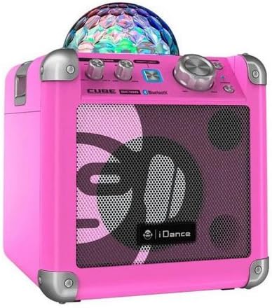 Britelite - iDance BC-100 PK Sing Cube Bluetooth Karaoke System with Built-in Light Show (Pink)