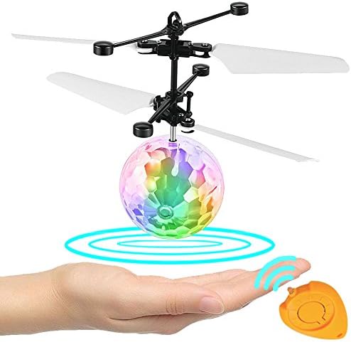 Kids Flying Ball Crystal Flashing LED Light Flying Ball RC Toy RC Infrared Induction Helicopter for Kids, Teenagers Colorful Flyings Toy for Boys and Girls Gift. (Colorful Light)