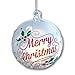 BANBERRY DESIGNS Merry Christmas Ornament - Glass Ball Ornament with LED Light Up Candle and Gold Glittery Snow Inside - Happy Holidays