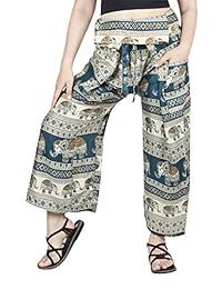 lofbaz Thai Pescador de la dama amplia Pierna Pantalones