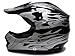 TMS Youth Kids Black Flame Dirt Bike Off-road Motocross Helmet Atv Mx (Large)