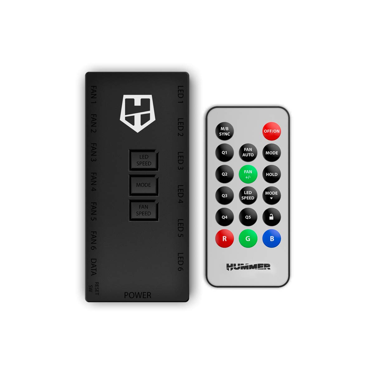 NOX Hummer R-HUB NXHUMMERRHUB Speed Control Light Effects for Fans, 12 Ports, 59 Light Effects, Remote Control Included, Black — image 1