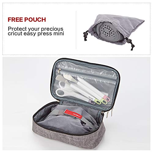 HOMEST Carrying Case for Cricut Easy Press Mini, 2 Compartments for Mini Heat Press Machine and