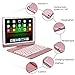 iPad Pro 10.5 Case with Keyboard 2017/ iPad Air 3rd Gen Case with Keyboard 10.5 2019, 360 Rotate 7 Color Backlit Wireless Folio Keyboard Case Cover, Auto Wake Sleep/Silent Typing, Rose Gold
