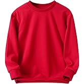 KISBINI Little Boys Crewneck Sweatshirt Long Sleeve Solid Tops for Kids