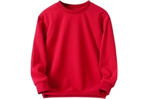 KISBINI Little Boys Crewneck Sweatshirt Long Sleeve Solid Tops for Kids