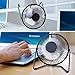 10000 Clip on Fan, Small Desk Stroller Fan Battery Operated with Rechargeable USB & Hook, 3 Speed-4 Mode-6 Inch-360 Rotation Portable Quiet for Baby, Black Ezire