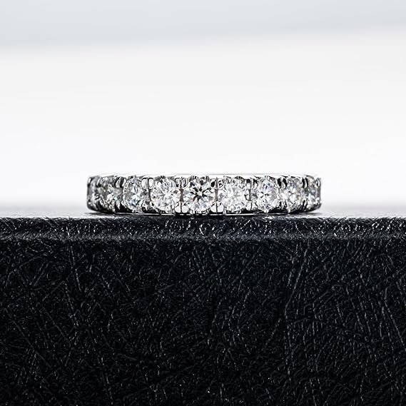 aomoso Women's Ring, Moissanite Ring, 925 Sterling Silver Ring, Certified Women's Ring, Women's Engagement Ring, Purity D+VVS1, Luxury Women's Rings Ideal for Engagement, Weddings, Couples, Mothers