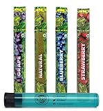 Cyclones Pre Rolled Hemp Cone Sampler (1 Pack each of 4 Flavors) with Rolling Paper Depot Kewl Tube