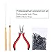 Hair Extension Kit, Wig Connector Kit Pliers Hook Loop Tip with 500Pcs Micro Rings Hair Extension Accessories (Black)thumb 1