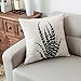 YeeJu Set of 4 Green Plant Throw Pillow Covers Decorative Cotton Linen Square Outdoor Cushion Cover Sofa Home Pillow Covers 16x16 Inch