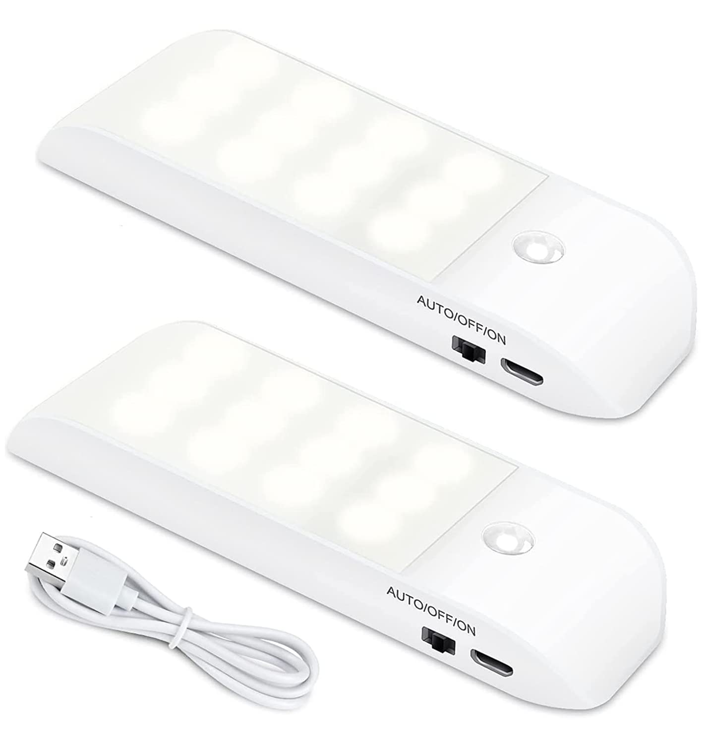 Motion Sensor Lights Indoor,2pcs Sensor Lights Indoors Cupboard Lights with 3 Modes, Stick-On Cupboard Light with Magnetic Strips for Wardrobe, Bedroom, Stair, Cabinet, Kitchen, Hallway