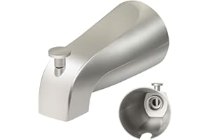 COOLFELL 5 1/4 Inch Bathroom Brushed Nickel Tub Spout, Compatible with Westbrass E531D-1F-62, Bathtub Faucet for Wall Front Mount, Tub Spout with Shower Diverter 1/2'' IPS Inside Thread