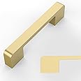 Amerdeco 10 Pack Brushed Gold Cabinet Pulls 3.75 Inch(96MM) Hole Centers Gold Kitchen Cabinet Handles Cabinet Hardware Cupboard Handles Drawer Pulls ZH0062…