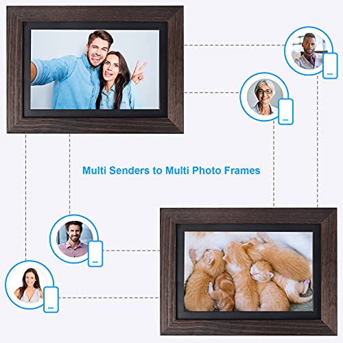 AOCWEI Digital Picture Frame WiFi 10.1 Inch Rustic Electronic Photo