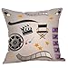 Steven.Smith Movie Theater Cinema Personalized Cotton Linen Square Burlap Decorative Throw Pillow Case Cushion Cover 18 Inch (4 Pack Cinema Popcorn)