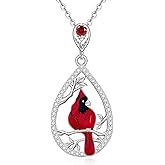 Iringnier Cardinal Necklace for Women 925 Sterling Silver Red Cardinal Pendant Necklace for Memorial Cardinal Appears When Angels Are Near Gifts for Loved Ones