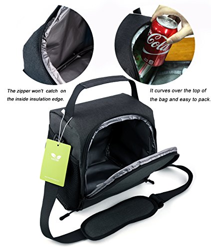 Insulated Lunch Box F40C4TMP Tote Cooler Bag Medium For men adult women kids bento box Grey, Medium