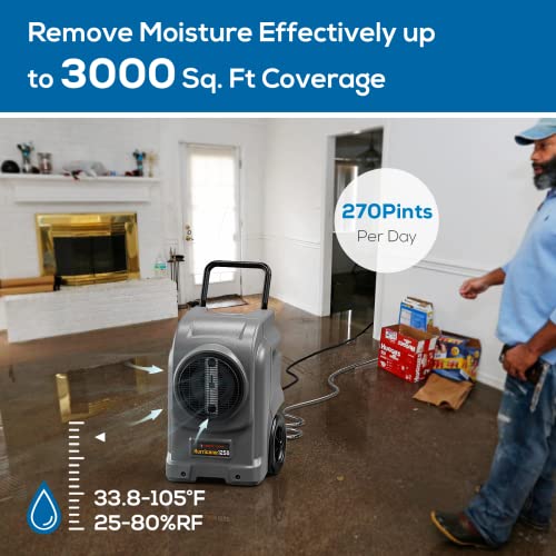 Abestorm 270 PPD Commercial Dehumidifier with Pump, Large Industrial