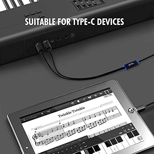 MIDI Cable, Havit MIDI to USB/USB C Interface Converter, 5 Pin MIDI inOut Cable with TypeC to