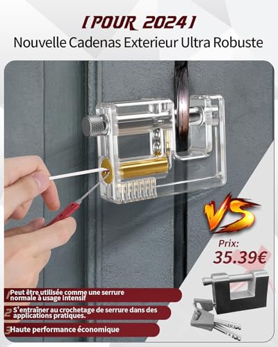 Eventronic Lock Pick Kit 37+5 Pieces, [2026 New Pioneer Edition & New Lockpick Experience] with 5 Transparent Lock Padlocks, for Beginner & Pro Locksmiths
