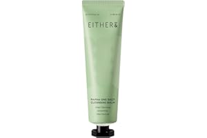 EITHER& PAPHA One Shot Cleansing Balm, Korean 2-in-1 Melting Makeup Remover & Gentle Oil-to-Milk Cleanser with Papaya Enzyme & PHA, Hydrating & Smoothing (2.70 fl. oz.)