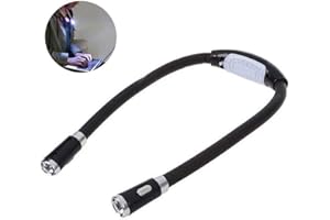 Adjustable Flexible Neck Reading Light Knitting Crocheting Book Light with 2 LEDs 3 Brightness Levels for Reading Repair Craf