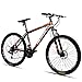 Hiland 26 Inch Mountain Bike Aluminum MTB Bicycle with 17 Inch Frame Kickstand Disc-Brake Suspension Fork Cycling Urban Commuter City Bicycle Black Orangethumb 1