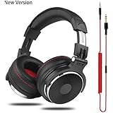 OneOdio Adapter-free DJ Headphones for Studio Monitoring and Mixing,Sound Isolation, 90° Rotatable Housing with Top Protein Leather Earcups, 50mm Driver Unit Over Ear DJ Headsets with Mic