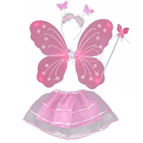 Weixinbuy Baby Girl Cosplay Fairy Princess Costume Wand Headband Tutu Skirt Set