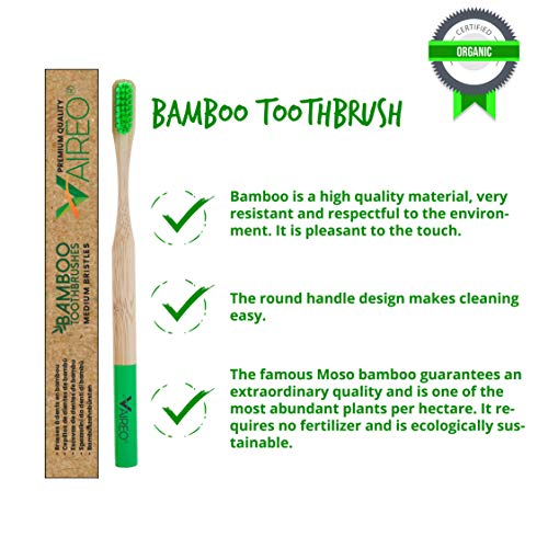 VAIREO Bamboo Toothbrushe - Soft Bristles Wooden toothbrushes - Organic Wooden Toothbrushes - 100% Natural , Eco… - Image 5