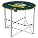 NFL Logo Brands Green Bay Packers Collapsible Round Table with 4 Cup Holders and Carry Bag, Team Color