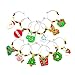 Hraindrop 24-Pieces Wine Glass Charms - Christmas Themed Wine Glass Markers, Wine Glass Tags, Drink Markers, Wine Favors, Assorted Colors
