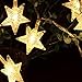 kingleder 25ft 50 LED Xmas Star Light Fairy String Light w/ Remote for Christmas Weddings Family Festival Party (Warm White)