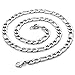 Zysta Stainless Steel 7mm Wide Thick Sturdy Nickel Free Necklace 20 inch Lobster Clasp Figaro Chain Link Women Men Replacement Charms Pendant Neck Rope Cable