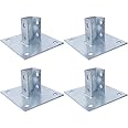 Skelang 4 Pcs Strut Post Base, 4 Holes Square Mount 6" x 6" Base for 1-5/8" Single Strut Channel