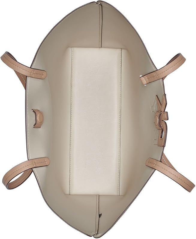 Nicole Tote para mujer 100% poliuretano, cappucino y gris claro, Cappucino and Light Taupe, large