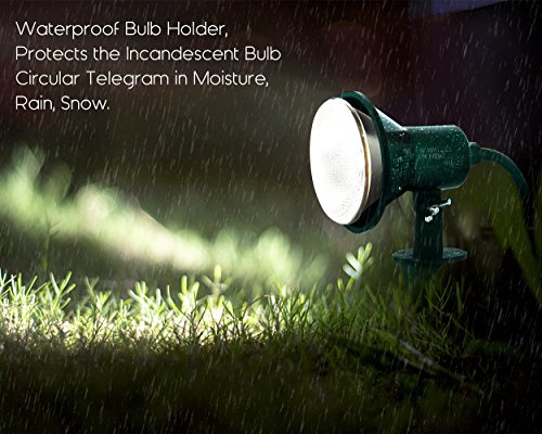 Plusmart Outdoor Floodlight Fixture with Stake, Green Garden Light Holder for Spot Light, Flood Lights, Landscape Light, Spike Light, 6 ft Weatherproof Extension Cord, E26 Base, ETL Certified - Thumbnail 4