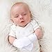 Crummy Bunny White Baby Mittens - Oversized, fits 6 to 12 Months, No Scratch Mittens, Set of 2