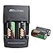 SUPEREX 4 PCS 3v 400 mAh CR123A 16340 Battery + Car Charger Dual Rapid Rechargeable Battery Charger for 3V CR123 Lithium Batteries