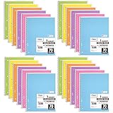 Mead Spiral Notebook, College Ruled, 1 Subject, Assorted Colors, 24 PACK:
