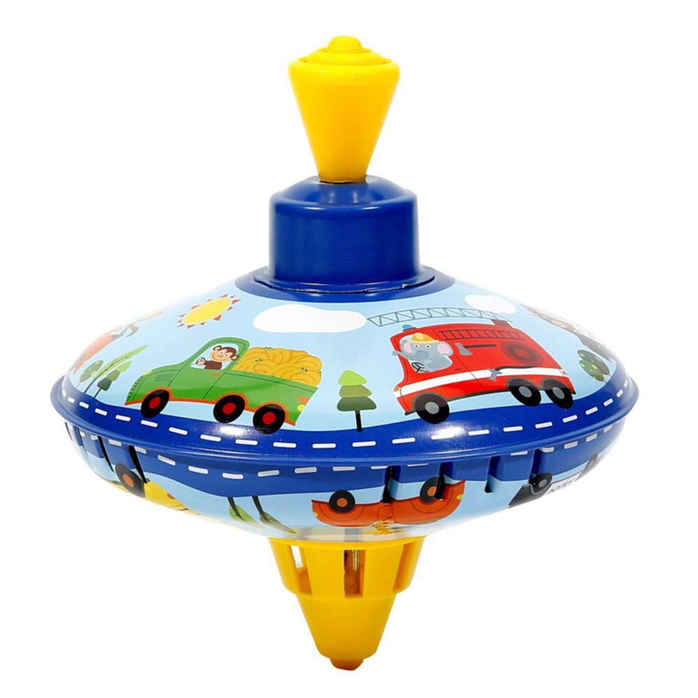LICHENGTAI Spinning Top Toys Classical Pump Action Gyro Toy, top with Base, Humming Top Traditional Spinning Toy Gift for Children Kids Boys - A