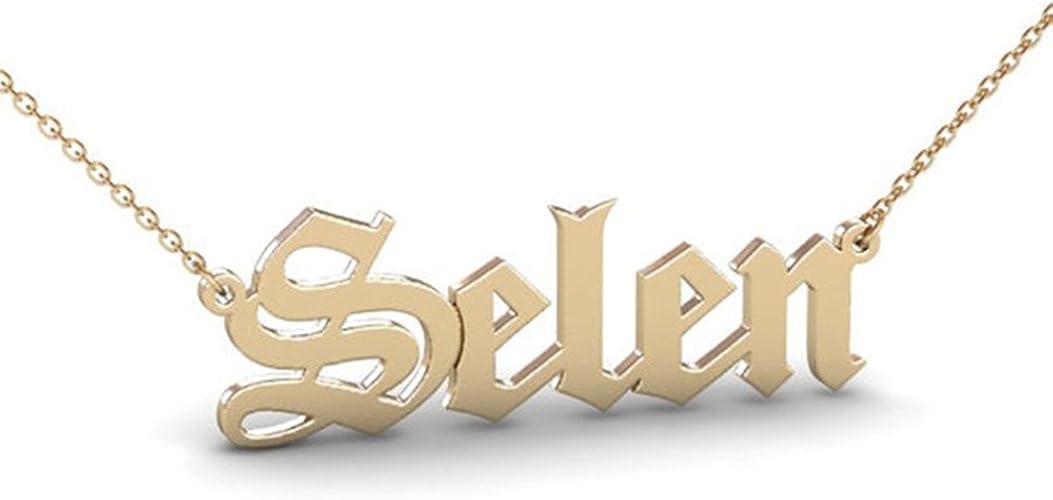 Amazon Qiamni Personalizedカスタム名ペンダントネックレスカスタマイズ筆記体文字ネームプレートネックレスハンドメイドlove誕生日ギフト ネックレス 通販