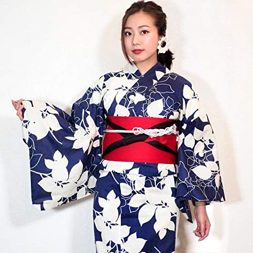 Amazon 浴衣 大きいサイズ 小さいサイズ レディース ゆかた 大人 浴衣単品 モダンシャドウリーフ ｓサイズ ｔｌ ｗｌ ２ｌ ジュニア 白 ホワイト 紺 ネイビー 葉 シルエット ぽっちゃり サイズ 大正浪漫 古典 レトロ 女性 大人浴衣 アンココンs