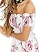 EBUYTIDE Women's Off Shoulder Short Sleeve Print Floral Summer Short Cocktail Swing Dress Medium